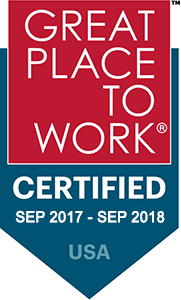 Great Place to Work certified September 2017 to September 2018