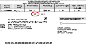 East Pierce customer bill sample