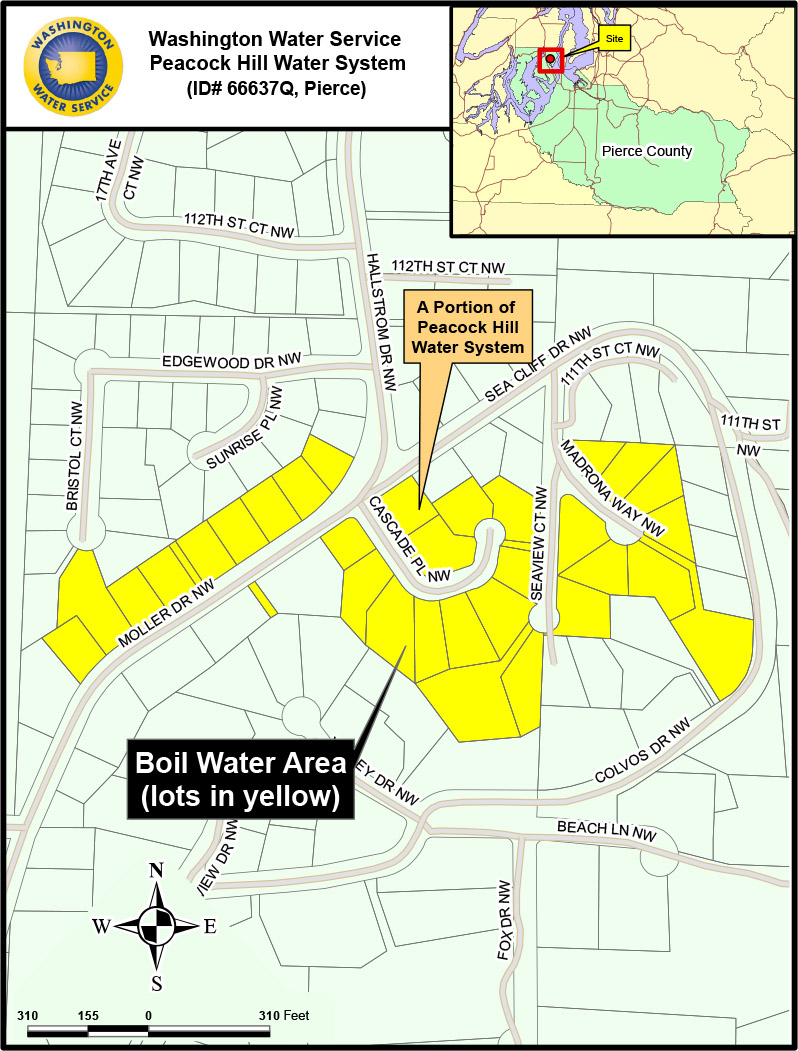 Map of affected Peacock Hill area