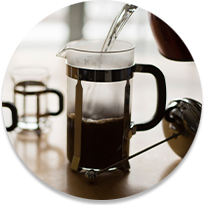 Water pouring into coffee maker