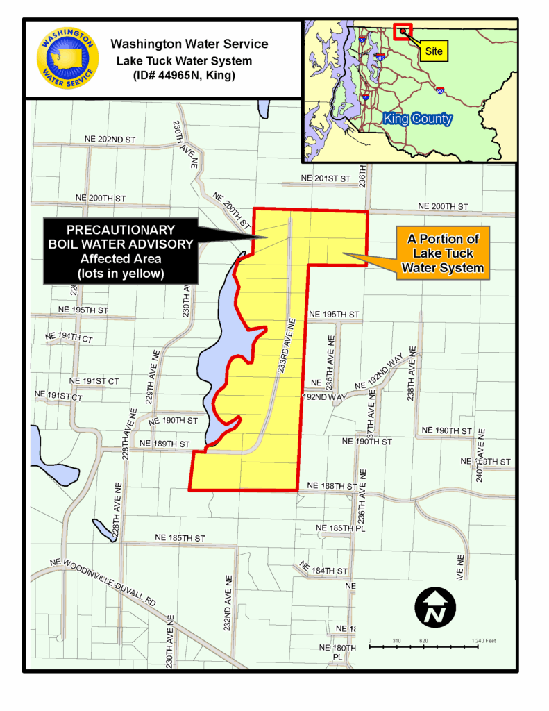 Map of affected Lake Tuck system area 