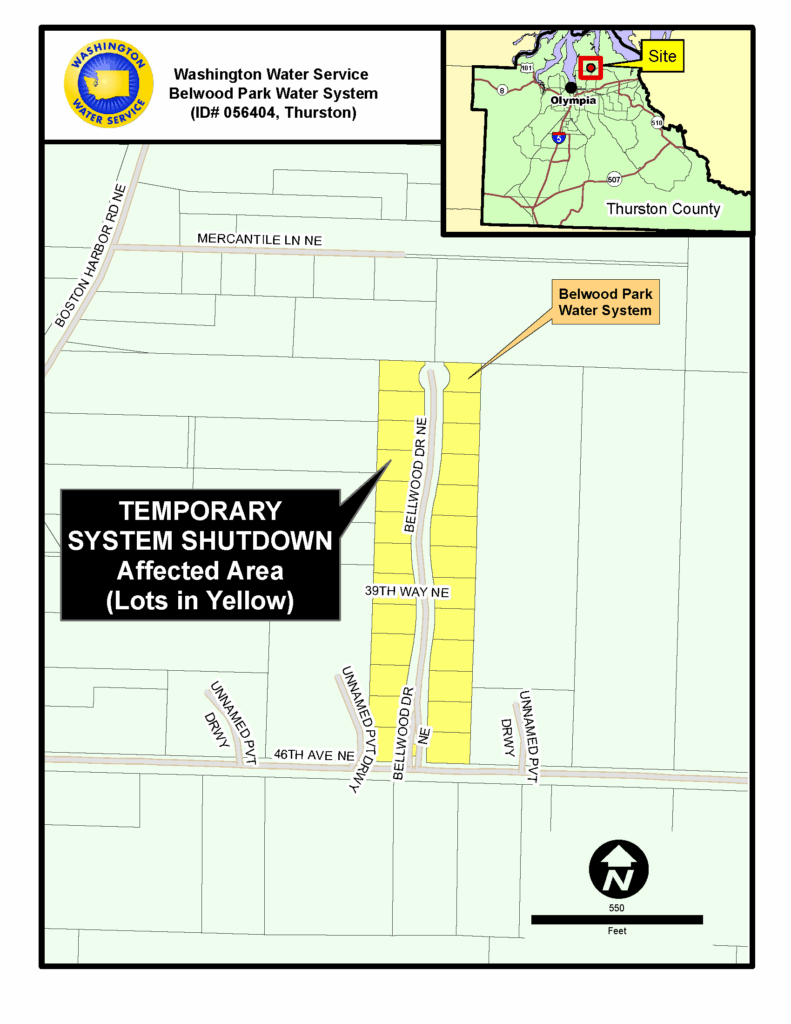 map of affected Belwood Park area 