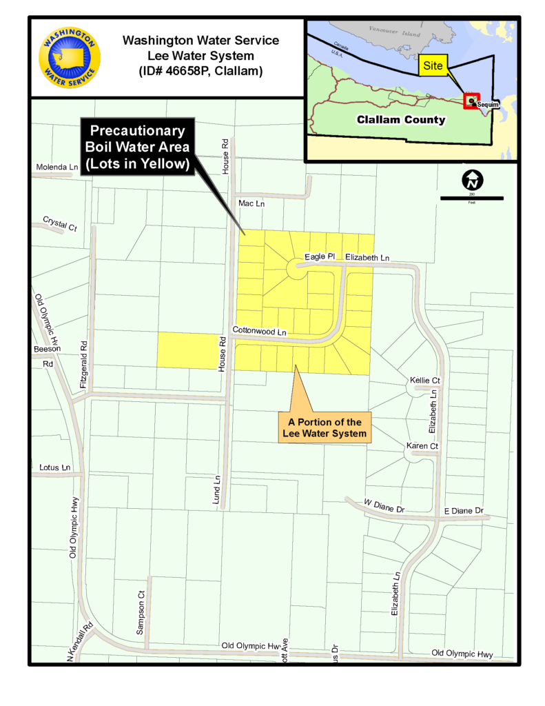 Map of affected Lee Water System area 
