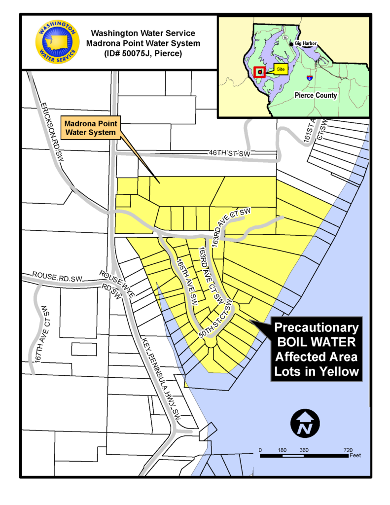 Map of affected Madrona Point area.
