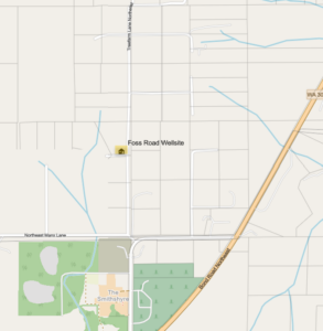 Map displaying Foss Road Wellsite where the removal treatment system will be constructed
