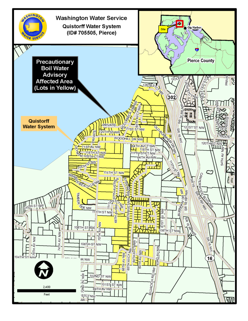 Map of affected Quistorff water system.
