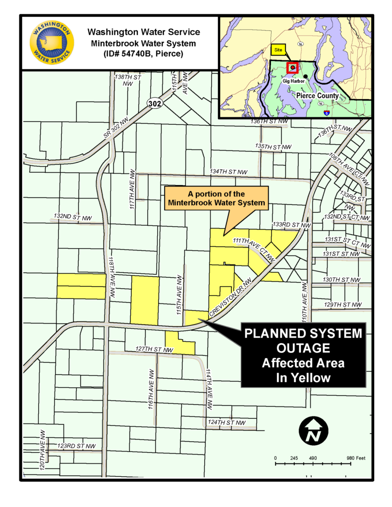 map of affected Minterbrook area