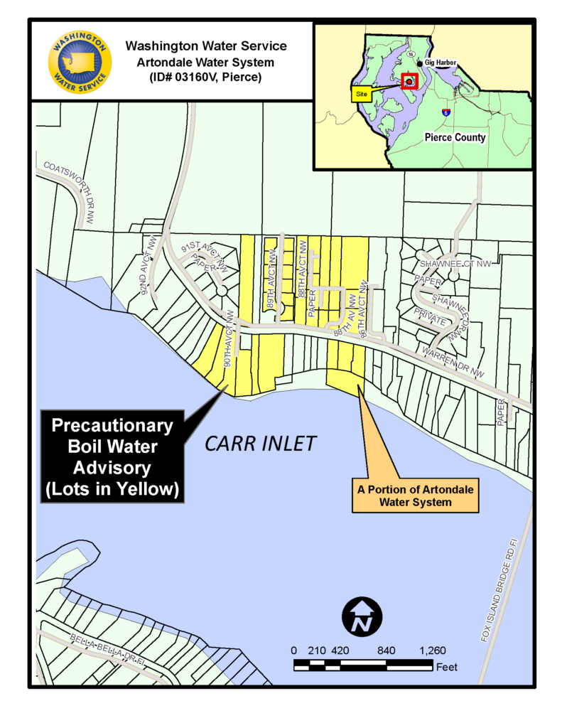 map of affected Artondale outage