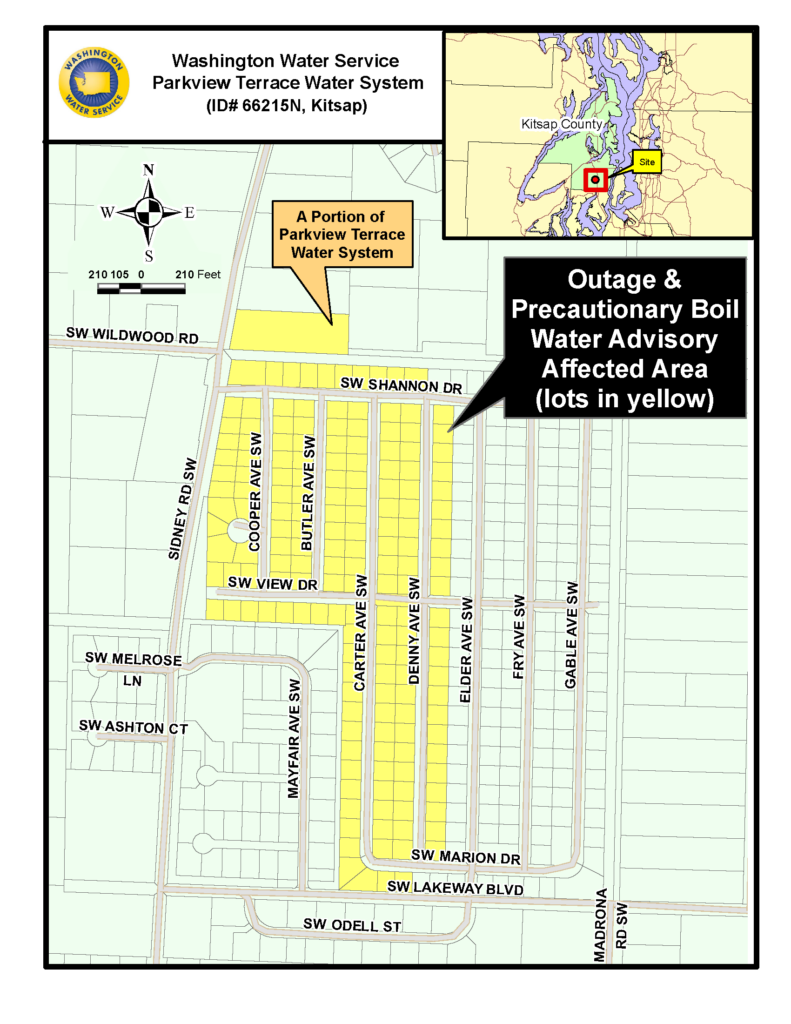 map of affected Parkview Terrace area 