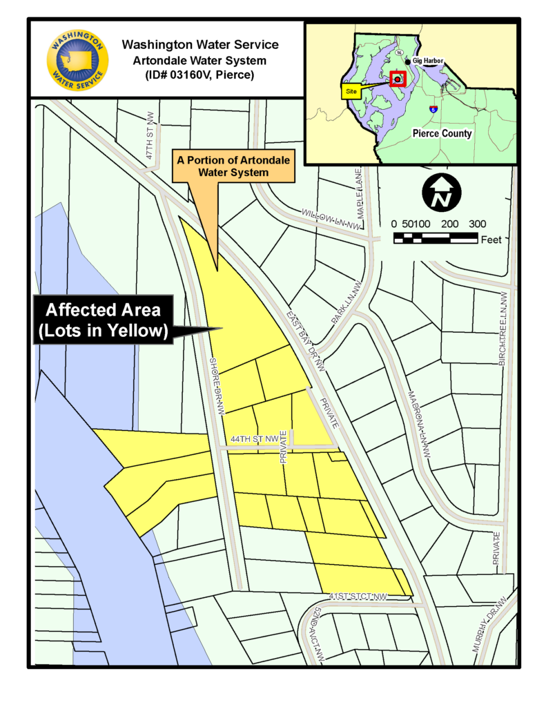 map of affected Artondale area