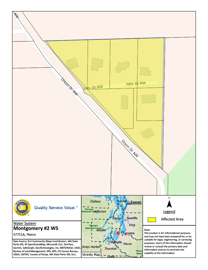 map of affected _Montgomery #2 Water System area